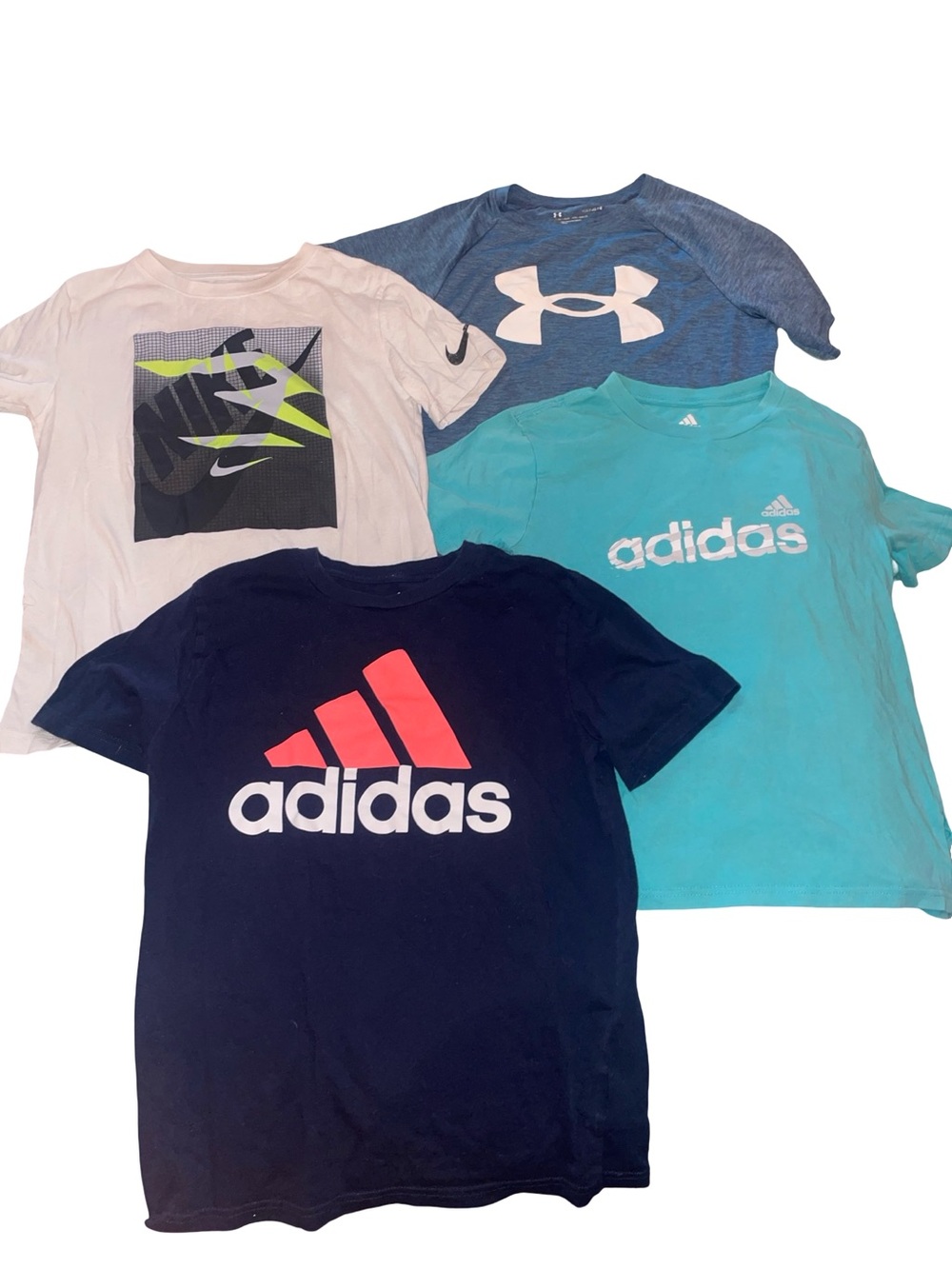 adidas Boys' Navy Tee with Pink Logo - Navy & Pink